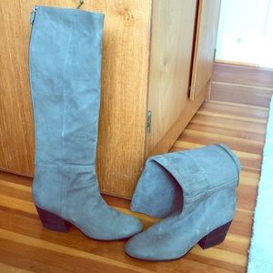 Beautiful Eileen Fischer grey nubuck leather boots
